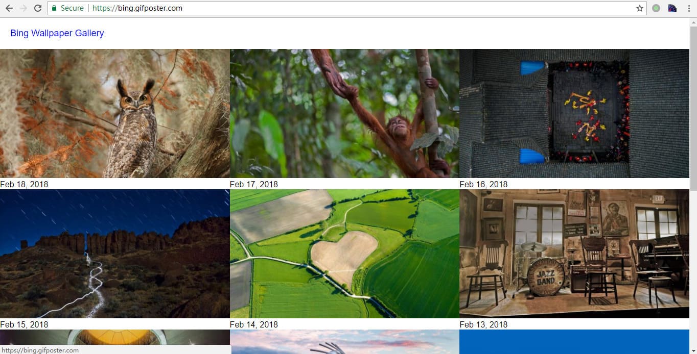 bing gifposter homepage screenshot